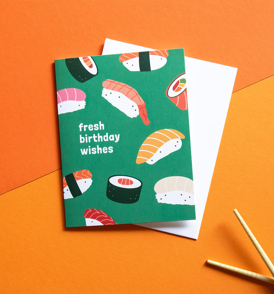 Fresh Birthday Wishes sushi card