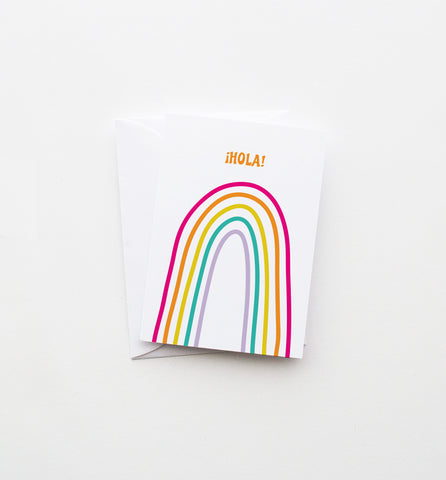 Hola Rainbow Spanish mini card