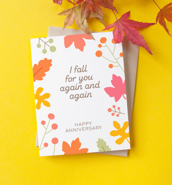 Fall for You anniversary card