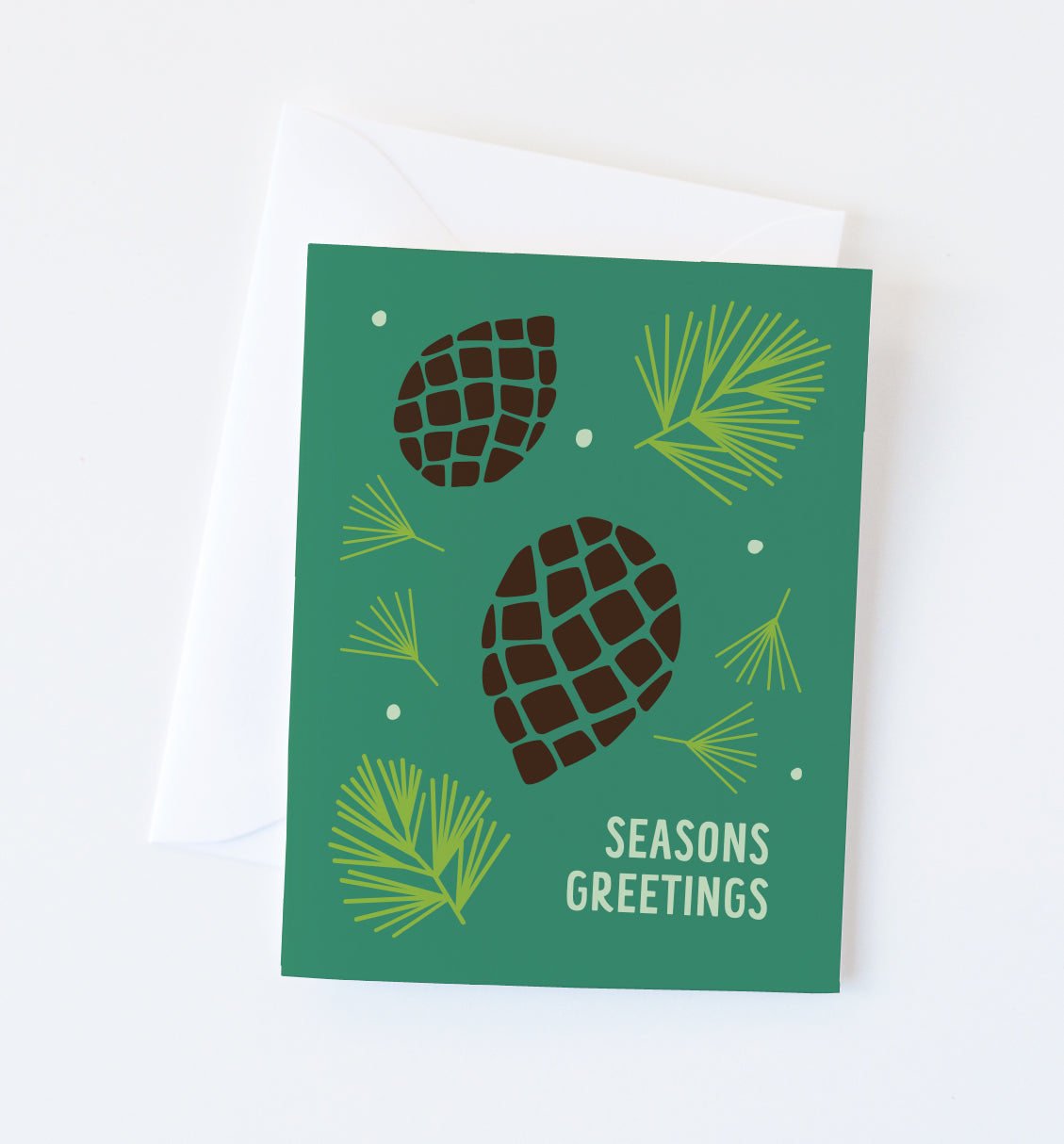 Pinecone Greetings holiday card