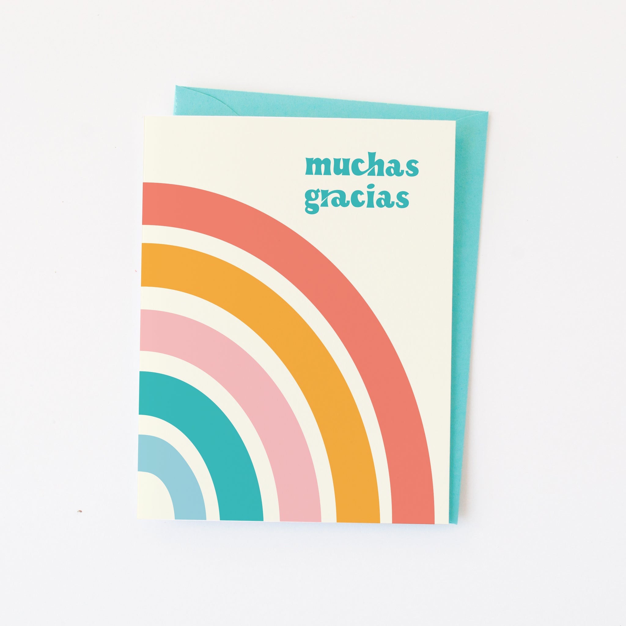 Muchas Gracias rainbow thank you card