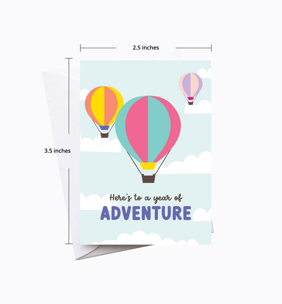 Hot Air Balloon Birthday enclosure card