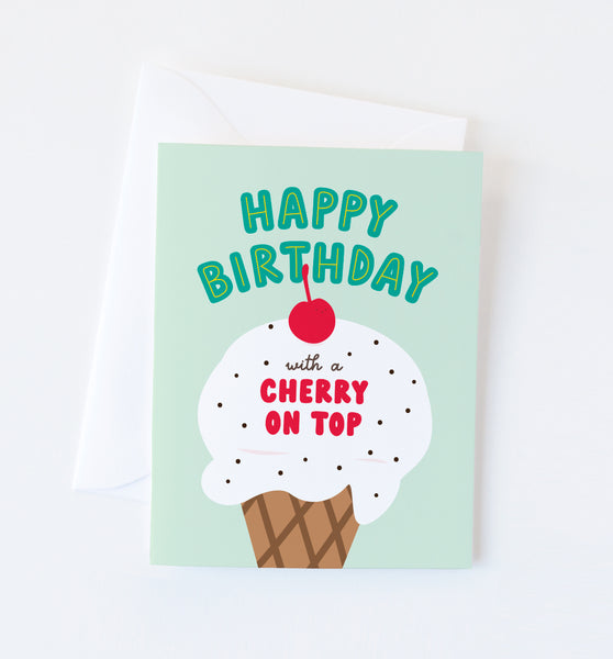 Cherry on Top birthday greeting card