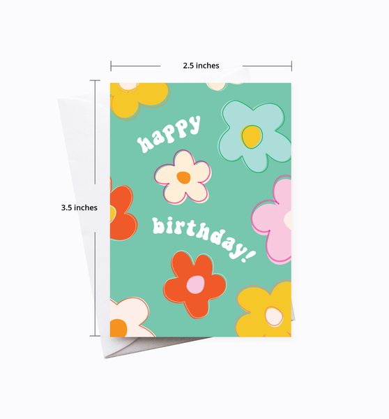 Flower Power Birthday enclosure card