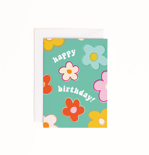 Flower Power Birthday enclosure card