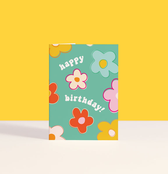 Flower Power Birthday enclosure card