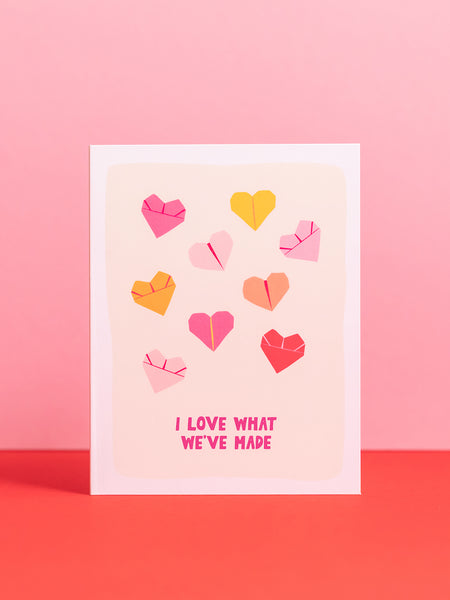 Folded Hearts love greeting card