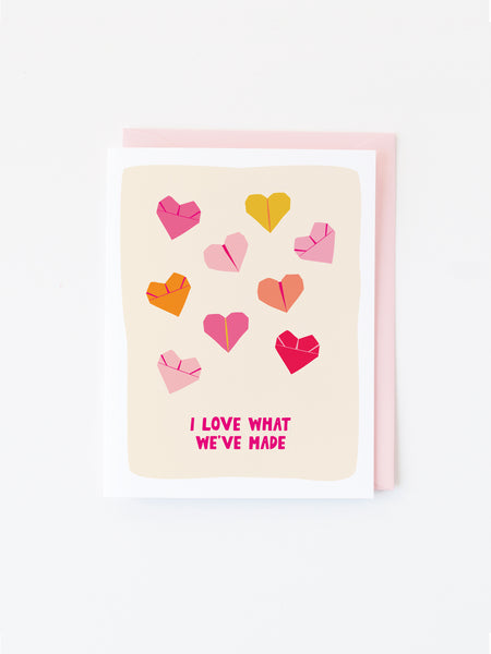 Folded Hearts love greeting card
