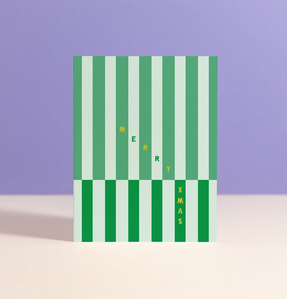 Spearmint Stripe Holiday Card