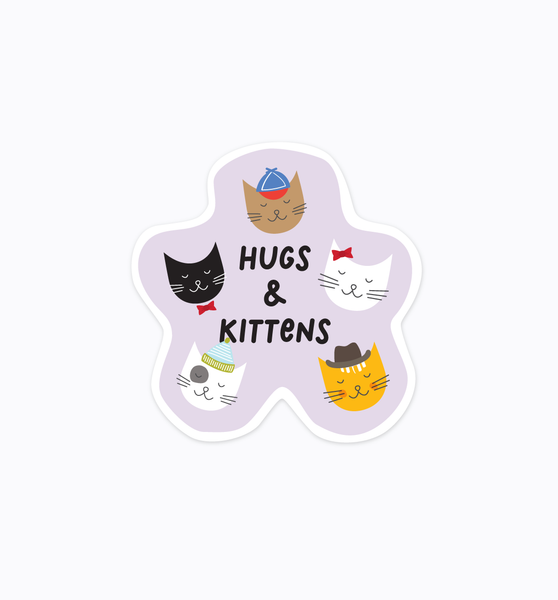 Hugs & Kittens sticker