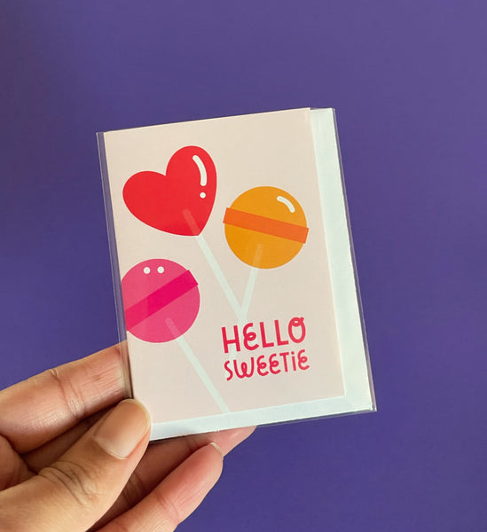 Sweetie lollipop mini card