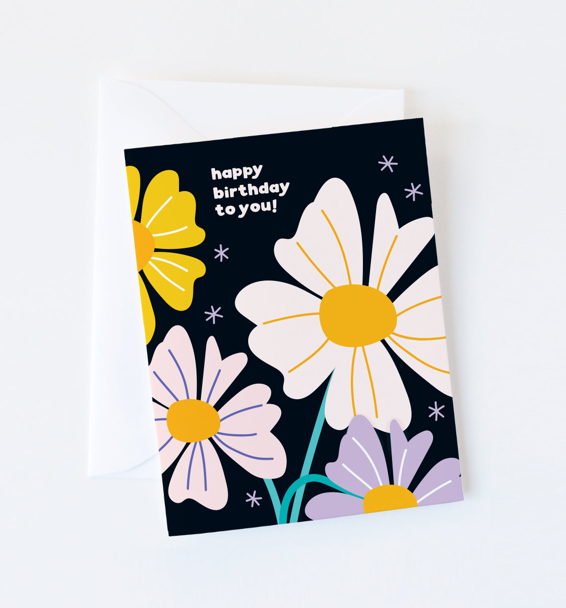 Night Blooms floral greeting card