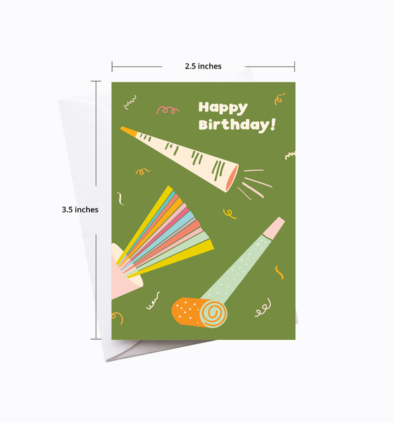 Noisemaker Birthday enclosure card