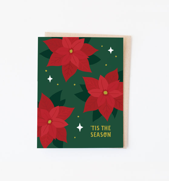 Poinsettias holiday card