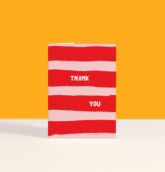 Red Stripe Thank You enclosure card