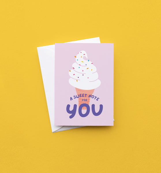 A Sweet Note enclosure card