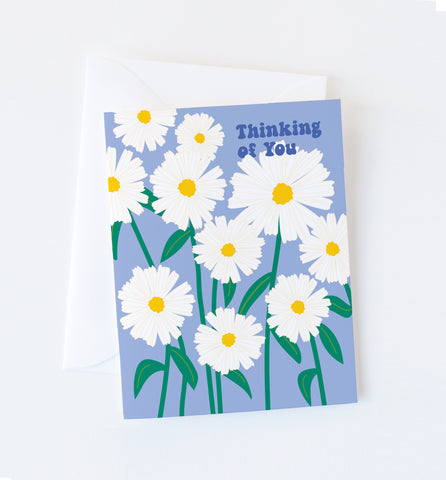 Thinking of Asters floral greeting card
