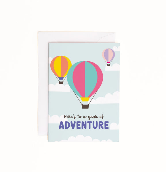 Hot Air Balloon Birthday enclosure card