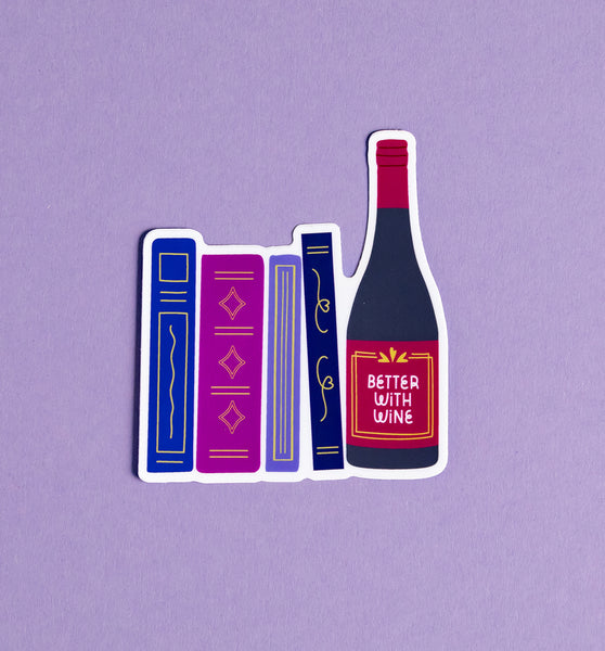 Better with Wine vinyl sticker