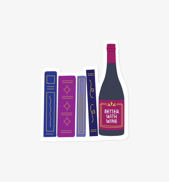 Better with Wine vinyl sticker