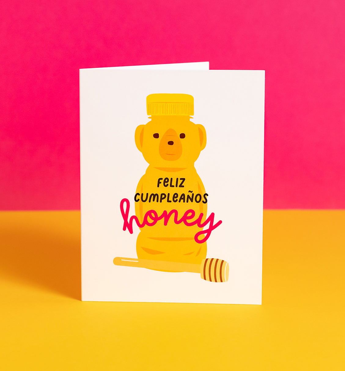 Honey Bear Spanish birthday greeting card