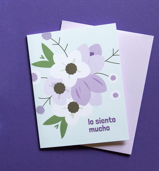 Lo Siento floral card