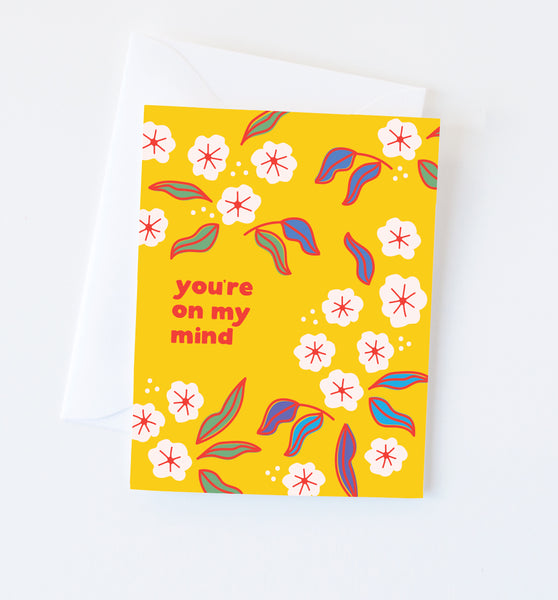 On My Mind floral greeting card