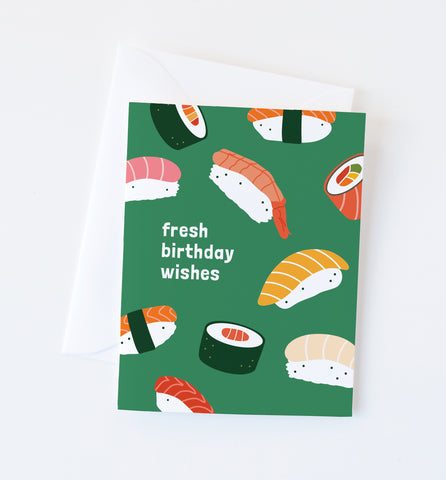 Fresh Birthday Wishes sushi card