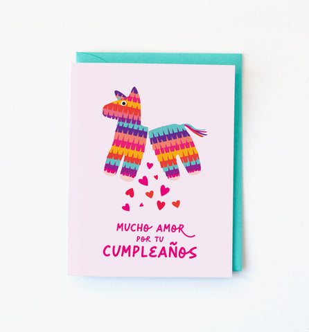 Piñata Spanish birthday card
