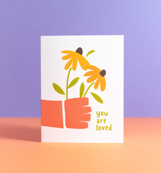 Handheld Flowers love & friendship card