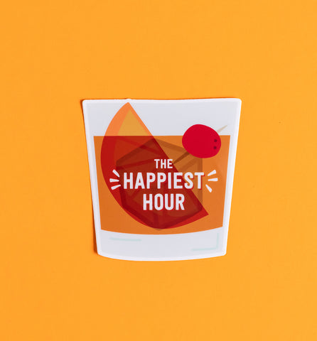 Happiest Hour old fashioned sticker