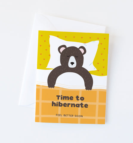 Hibernating Bear get well card
