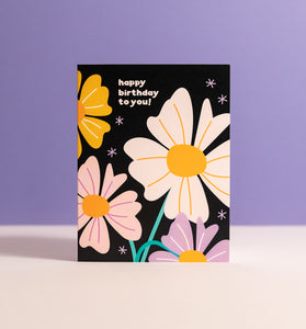 Night Blooms floral greeting card