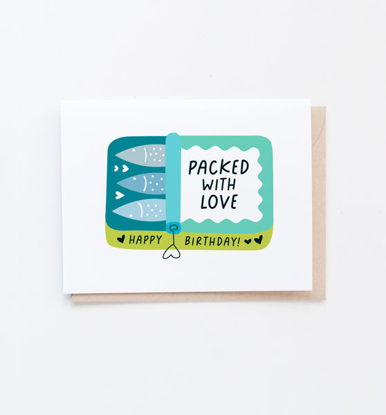 Sardines birthday greeting card