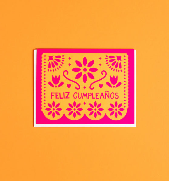 Papel Picado Cumpleaños Spanish birthday card