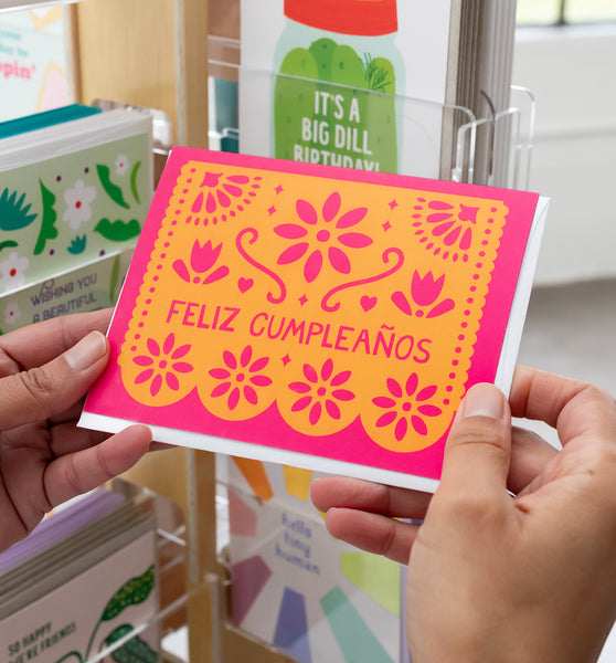 Papel Picado Cumpleaños Spanish birthday card