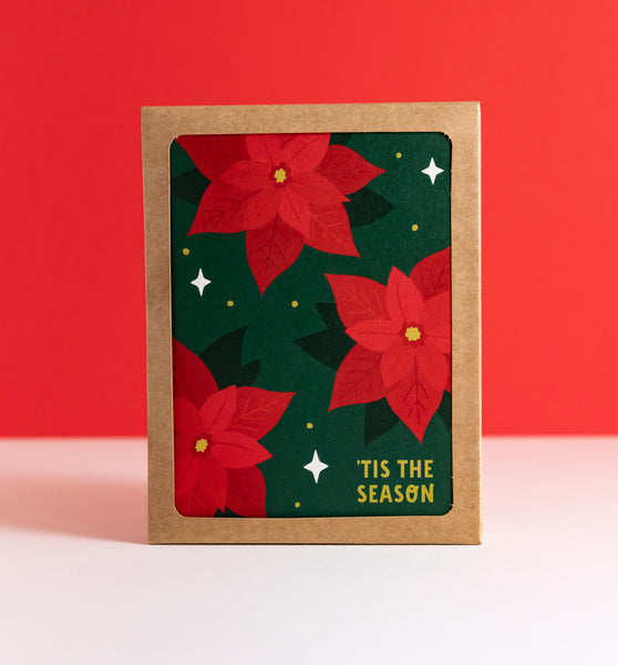 Poinsettias holiday card