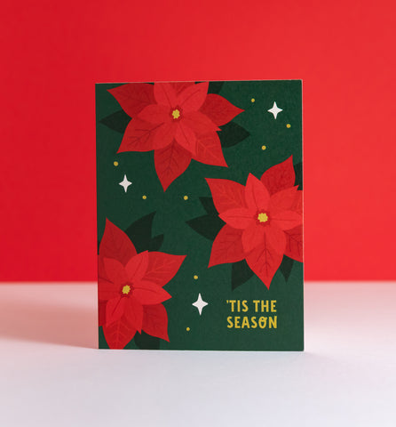 Poinsettias holiday card