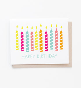 Happy Birthday candles greeting card
