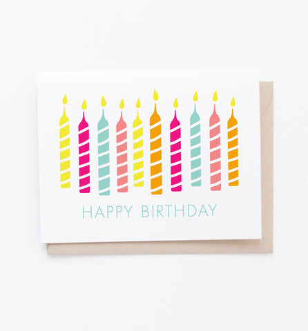 Happy Birthday candles greeting card
