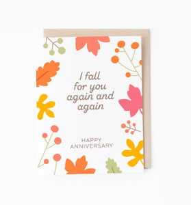 Fall for You anniversary card