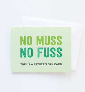 No Fuss Father's Day greeting card