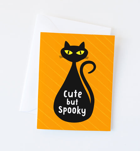 Spooky but Cute black cat card