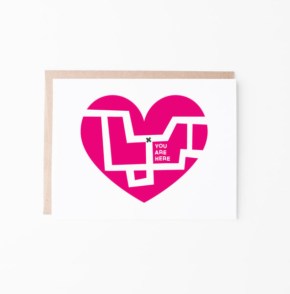 Heart Map greeting card