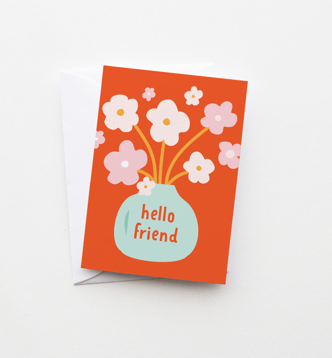 Hello Friend floral mini card