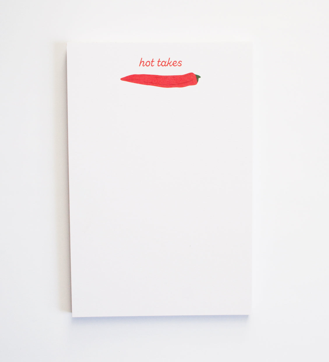 Hot Takes chile pepper note pad