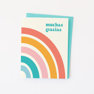 Muchas Gracias rainbow thank you card